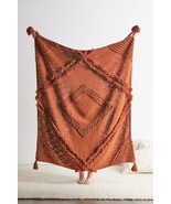 Rusty Orange Mud Cloth Cotton Home Decor Throw Tufted Blankets Throw Boh... - £40.69 GBP