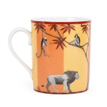 Hermes Africa Mug Cup Orange Porcelain Tableware Coffee Animals - £193.03 GBP