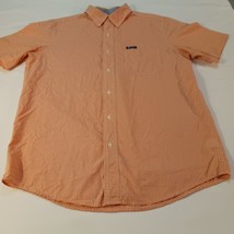 Chaps Easy Care Mens Shirt Short Sleeve Button Down Collar Orange &amp; Whit... - €8,95 EUR