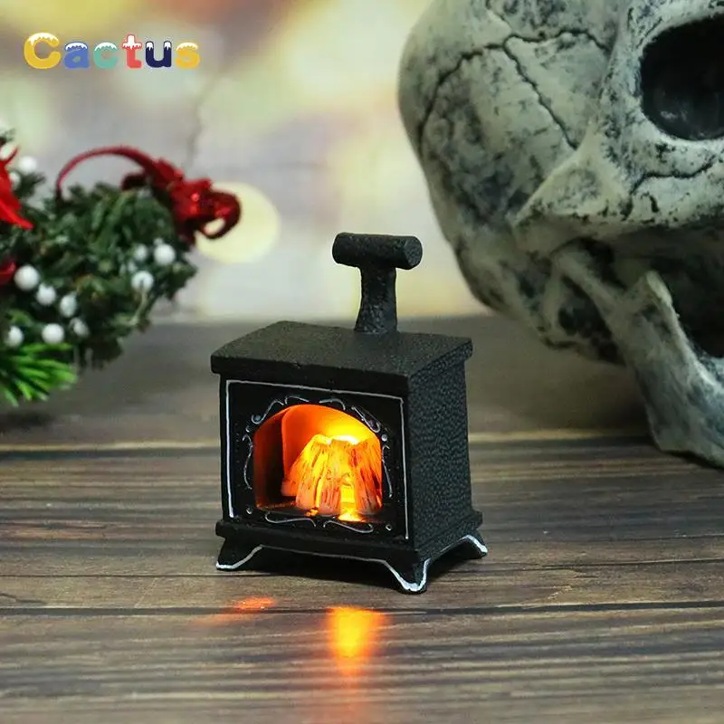 1Pcs 1:12 Dollhouse Miniature Simulation Illuminated Fireplace Model Furniture - £8.39 GBP