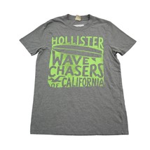 Hollister Shirt Mens S Gray Short Sleeve Crew Neck Graphic Print Knit Ca... - £14.05 GBP