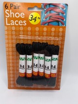(72) Factory Sealed 6 Pair Black Shoelace Display Packs - £118.68 GBP