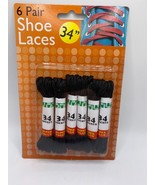 (72) FACTORY SEALED 6 PAIR BLACK SHOELACE DISPLAY PACKS - £118.70 GBP