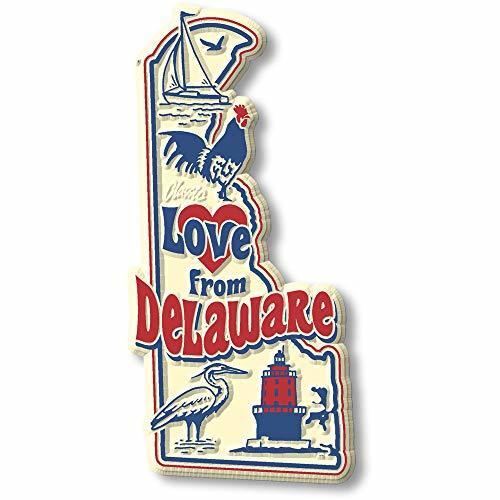 Primary image for Love from Delaware Vintage State Magnet by Classic Magnets, Collectible Souvenir