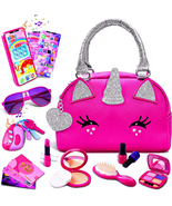 Unicorns Pretend Play Toddler Girl Purse with Makeup Toys Set, Little Gi... - $31.57