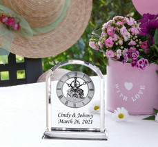Personalized Etched Crystal Desk Table Clock Gift Love Romantic Birthday Love - £164.01 GBP