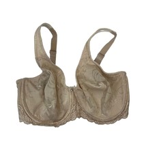 Beige Size 36DD Bra Lace Underwire Non Padded Full Coverage Lined Adjust... - $9.45