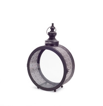18&quot; Black Ornate Metal Centerpiece Lantern Candle Holder - $206.87
