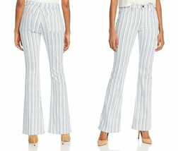 $265 FRAME WHITE + BLUE STRIPED HI RISE FLARE JEANS IN SIZE 25 - £77.87 GBP