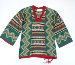 Vintage Catalina Jacquard Southwestern Aztec Pullover Tunic Size S Wool Blend - £18.94 GBP