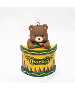 Crayola Crayons Teddy Bear Ornament 1992 3&quot; Binney &amp; Smith Hallmark Resin - £6.20 GBP