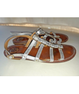 TORY BURCH Womens Leather Slingback Silver Sandals Size 8.5M  (GG) - $14.20