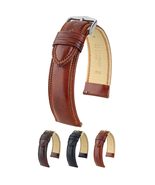 Hirsch Ascot Leather Watch Strap - Brown - L - 20mm - Shiny Gold Buckle ... - $143.95