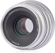 Brightin Star 35Mm F1.7 Large Aperture Aps-C Manual Focus Prime Fixed, Silver - £53.06 GBP