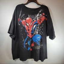 Spiderman Mens Shirt 2XL Superhero Comic Big Print Marvel The Amazing Black - £35.94 GBP