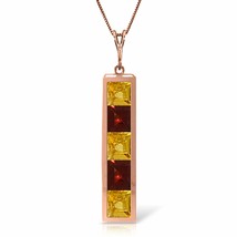 2.25 Carat 14K Solid Rose Gold Darkest Hour Citrine Garnet Necklace 14&quot;-24&quot; Inch - £310.83 GBP