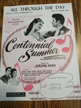 All Through The Day Vtg Sheet Music Centennial Summer 1946 - £14.64 GBP
