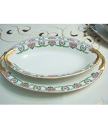 Lucien Michelaud Fres Limoges France 1908-1962, 2 oval trays, golden handle [96B - £114.32 GBP