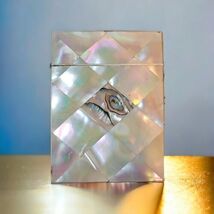 Antique French Mother of Pearl Parquet and Engraved 4&quot; x 3&quot; Calling Card... - $330.82