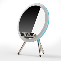 Smart makeup mirror with Bluetooth audio, night light, wireless charging - $75.00