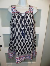Crown &amp; Ivy Medallion Boho Ruffle Sleeveless Tunic Dress Size LP Women's... - $27.00
