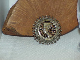 Vintage Sterling Silver Egyptian Revival Nefertiti Brooch Egyptian Hallm... - £79.12 GBP