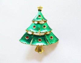 Danecraft Gold - Plated Christmas Tree Pin Brooch - £7.78 GBP