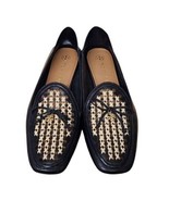 Tory Burch Womens 9 Black Convertible Tory Charm Woven Loafers Preppy Ac... - £56.76 GBP