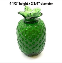 Vintage Art Glass Hand Blown Paperweight Fruit Green Pineapple with Leaf... - £15.80 GBP