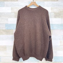 Mt Cook New Zealand Wool Chunky Knit Sweater Brown Raglan Elbow Patch Me... - £94.66 GBP