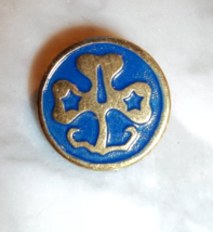 Vintage Blue Enamel Girl Scouts Collar Uniform Pin 3/4&quot; - $11.87