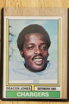 Vintage Football Trading Card 1974 Topps #390 Deacon Jones Chargers - £7.90 GBP
