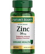 Nature&#39;s Bounty Zinc Supports Immune Health 50mg 100 ct Caplets Exp 10/2025 - $10.99