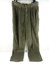 Eddie Bauer Relaxed Fit Cotton Blend Green Corduroy Cuffed Chino Pants 3... - $29.69
