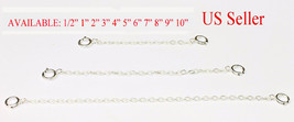 1mm Solid Sterling Silver Extender Safety Chain Necklace Bracelet lock #6 - £2.36 GBP