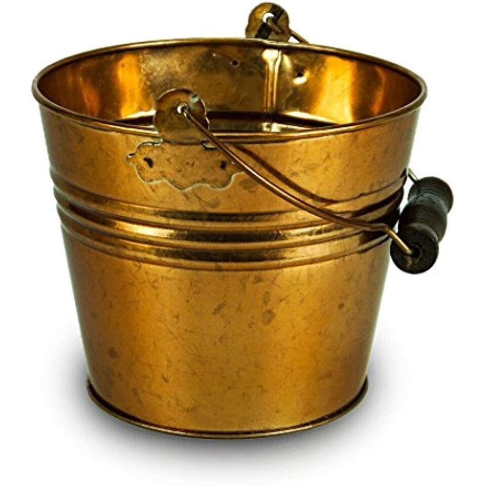 Planter With Handle, Banded Metal, New Copper, 6-In. - $24.09