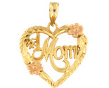 #1 mom Women&#39;s Charm 14kt Yellow and Rose Gold 314874 - £71.36 GBP