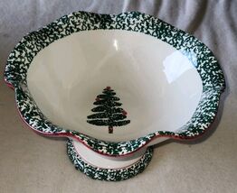 Furio Home VTG 1997 Holiday Christmas Tree Pedestal Bowl Compote 11" Spo... - $34.99