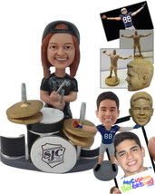 Personalized Bobblehead Drummer With Her Drums - Sports &amp; Hobbies Coaching &amp; Ref - £138.91 GBP