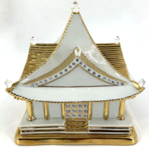 Limoges Oggetti R. G. Porcellane Pagoda Gold Swarovski Crystals Italy Cod 001 - £356.11 GBP