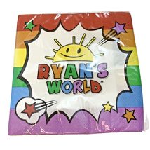 Paper Napkin Ryans World Party Supplies 16 Luncheon 6.5 in Rainbow Desig... - $6.95