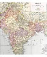 Map Of India 1938 Asia Print Antique Atlas Bay Of Bengal Arabian Sea DWU8 - $47.98 CAD
