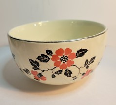Halls Superior Kitchenware Red Poppy/Black Leaves 6&quot; Mixing Bowl - $19.00