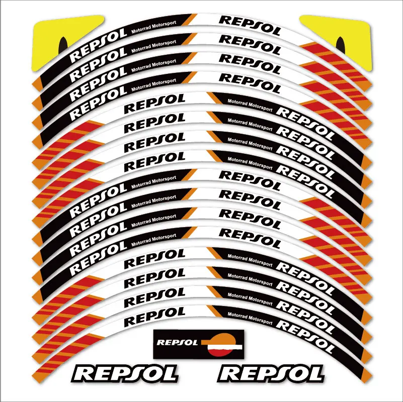 17&quot; Strips Motorcycle Wheel Tire Stickers Car Reflective Rim Tape Motorb... - £91.54 GBP