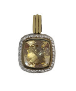 DAVID YURMAN Silver &amp; Gold Citrine Diamond 20mm Albion Enhancer Pendant - $1,655.24 CAD