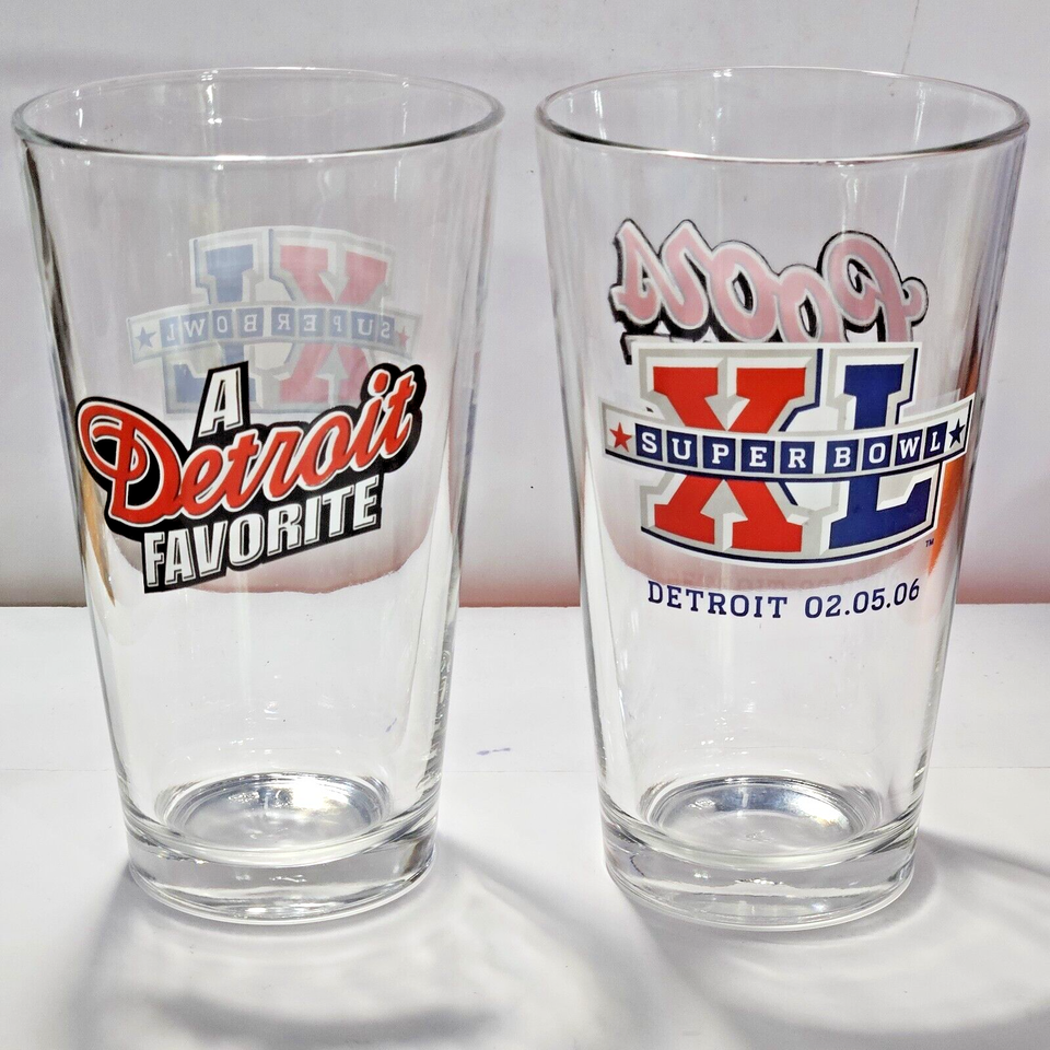 Lot of 2 Coors Light Super Bowl XL Glass Pittsburgh Steelers Seattle Seahawks - £14.58 GBP