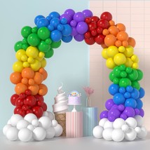 Rainbow Balloons Arch Kit 175 Pcs Rainbow Balloons For Rainbow Party Decoration  - £19.66 GBP