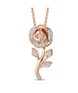 Enchanted Disney Belle Pendant, Rose Pendant, Diamond Rose 925 Silver Pe... - £133.88 GBP