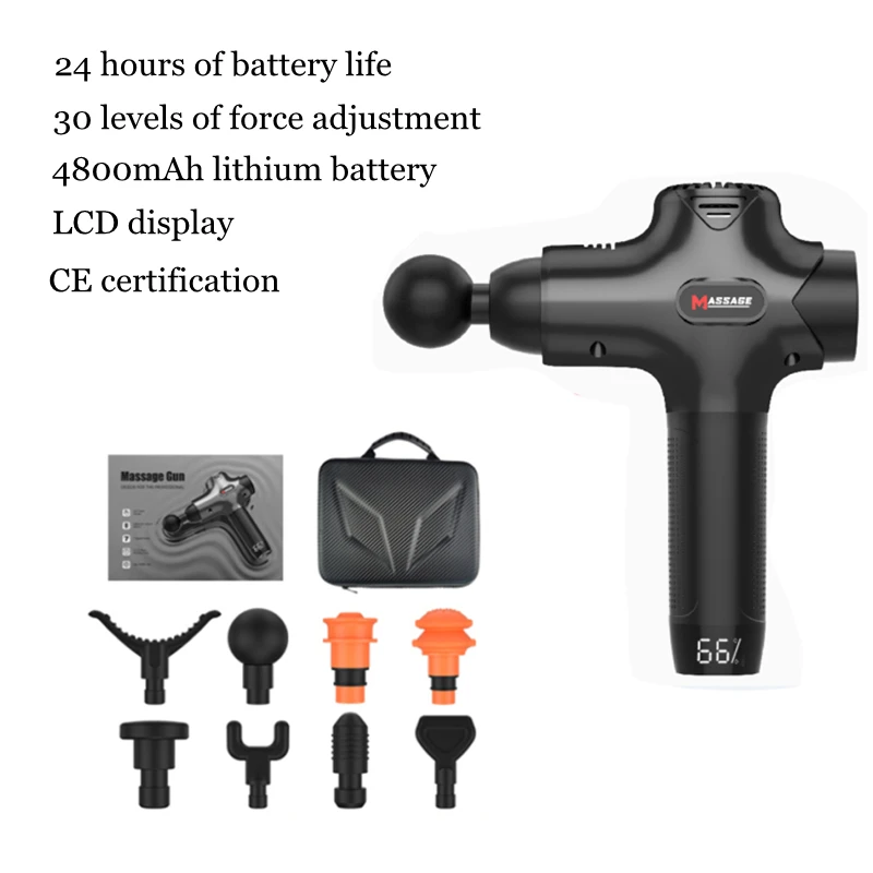 Assager electric 4800mah intelligent lcd display body hitting fascia gun 8 massage head thumb200