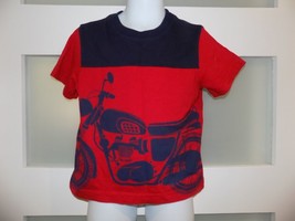 Hanna Andersson Red/Blue Motorcycle Short Sleeve Shirt Size 90 (3) Boy&#39;s EUC - £14.09 GBP